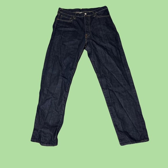 EARLY 2000’s JAPANESE DENIM EVISU “BIG M” KOI DARK DENIM PANTS 36x36 - Picture 2 of 5